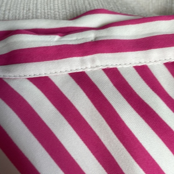 Michael Kors Striped Silk Pink and Off White Flowy Mini Skirt Size 14 - Picture 12 of 12